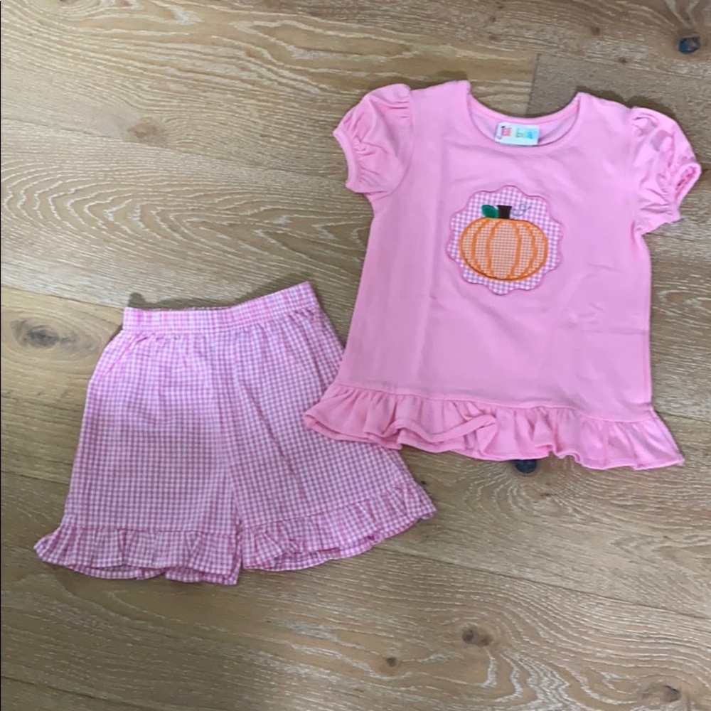 Jellybean Pumpkin Appliqué Girl’s Outfit